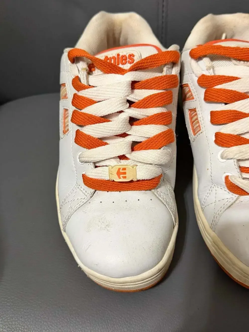 Vintage Y2K Chunky Etnies Patsy W’s Size 8.5 White Orange Skate Shoes Retro